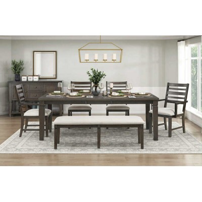 Ensemble table, banc et 4 chaises Victoria 6023