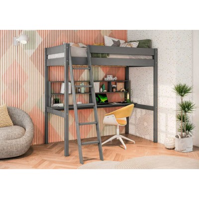 Lit loft Swan avec bureau de travail B2006TLGY