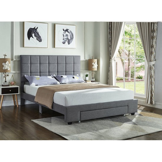 Lit Queen avec rangement IF-5493 (Gris)