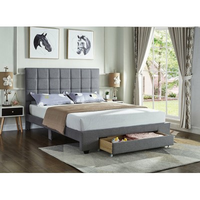 Lit Queen avec rangement IF-5493 (Gris)