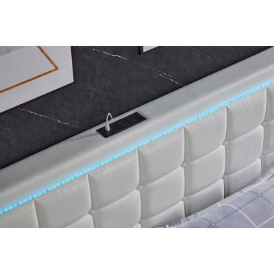 Lit Queen avec rangement IF-5402 (Blanc)