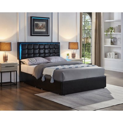 Lit Double avec rangement IF-5400 (Noir)