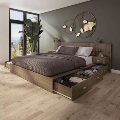 Lit queen avec rangement Zen Delta avec tables de chevet (Fashionista) W33582.11-24-W43582.63.SK 