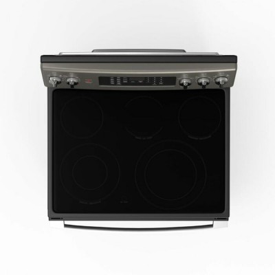 Cuisinière électrique GE 30po à convection et friture a air sans préchauffage JCB840ETES (Ardoise)