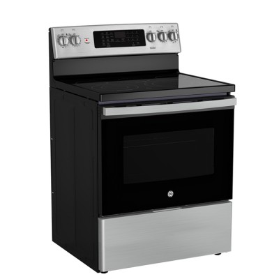 Cuisinière électrique GE 30po à convection et friture a air sans préchauffage JCB840STSS (Acier inoxydable)