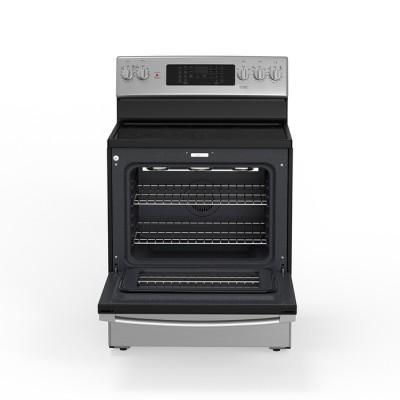 Cuisinière électrique GE 30po à convection et friture a air sans préchauffage JCB840STSS (Acier inoxydable)