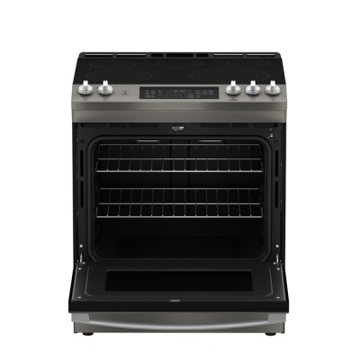 Cuisinière électrique encastrée GE 30 po avec commandes à l'avant et tiroir de rangement JCS840EMES (Ardoise)