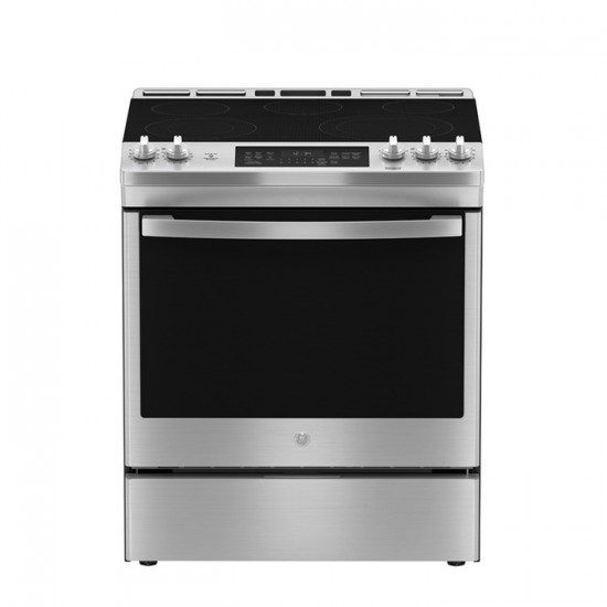 Cuisinière électrique encastrée GE 30 po avec commandes à l'avant et tiroir de rangement JCS840SMSS (Acier inoxydable)