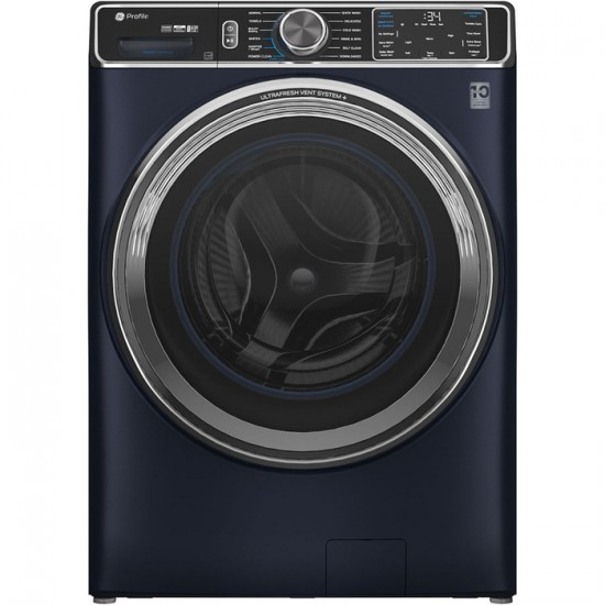 Laveuse intelligente frontale à vapeur GE Profile avec une capacité de 6.1pi.cu. PFW870SSVRS (Bleu Saphir)