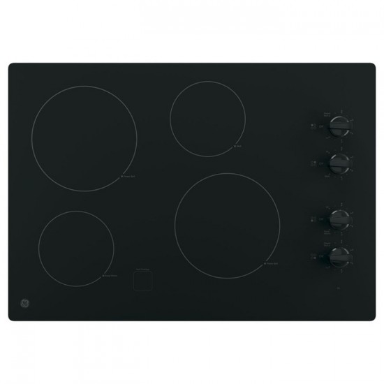 Table de cuisson électrique GE à dessus lisse de 30po JP3030DWBB (Noir)