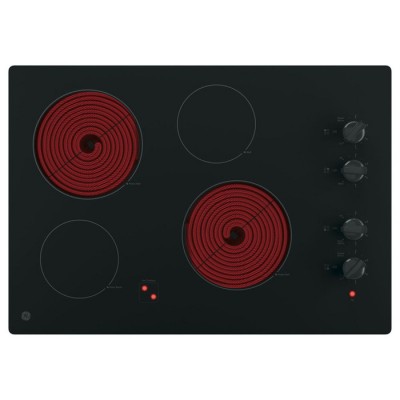 Table de cuisson électrique GE à dessus lisse de 30po JP3030DWBB (Noir)