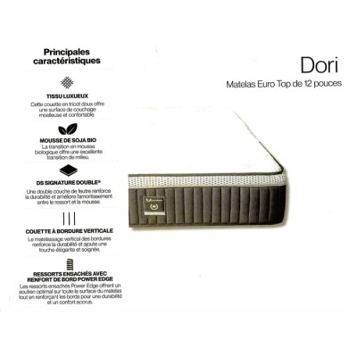 Matelas Euro-Top double Dori 12po