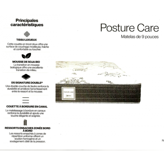 Matelas double Posture Care 9po