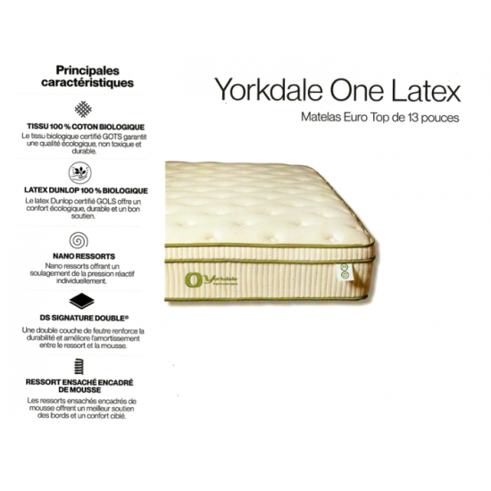 Matelas Euro-Top double Yorkdale One Latex 13po