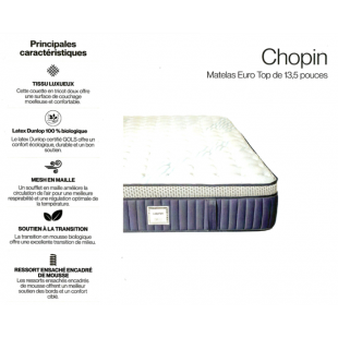 Matelas Euro-Top simple Chopin 13.5po