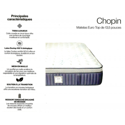 Matelas Euro-Top simple Chopin 13.5po