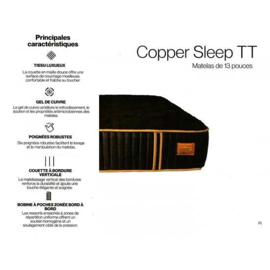 Matelas double Copper Sleep TT 13''