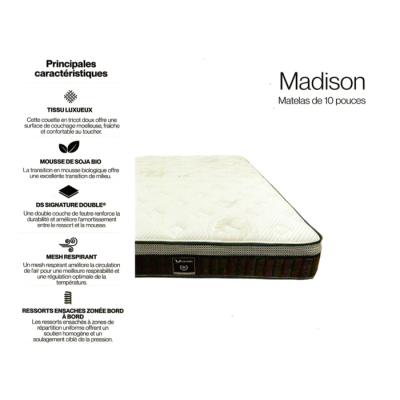 Matelas king Madison 10po