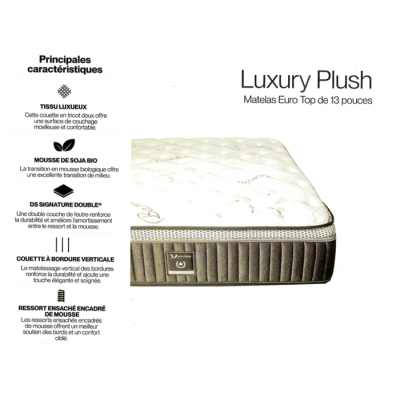 Matelas Euro-Top simple Luxury Plush 13po