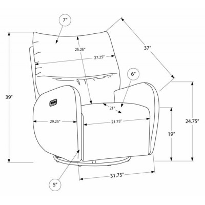 Fauteuil bercant, pivotant et inclinable électrique I8407