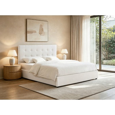 Lit Queen avec rangement IF-5446 (Crème)