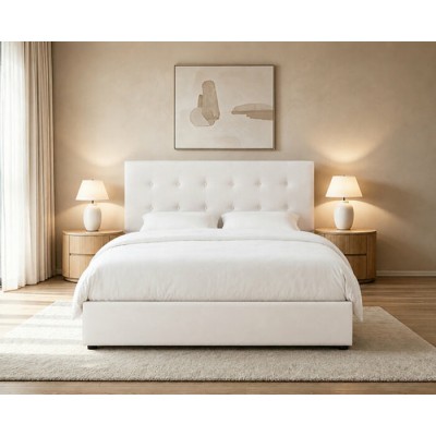Lit Queen avec rangement IF-5446 (Crème)