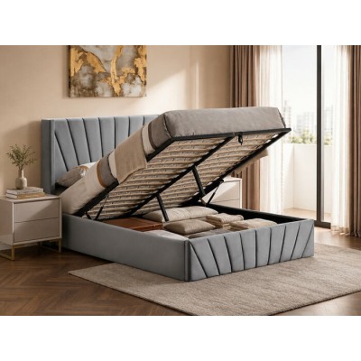 Lit King avec rangement IF-5870 (Gris)