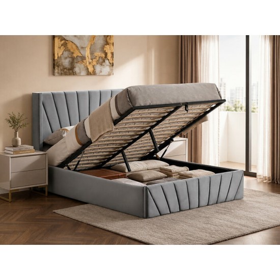 Lit King avec rangement IF-5870 (Gris)