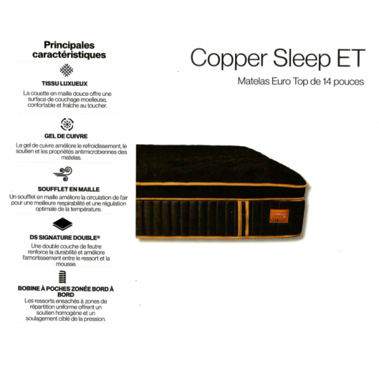 Matelas simple Copper Sleep ET 14''