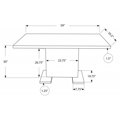 Table salle à manger 35"x60" I1090