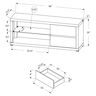 Meuble audio-video 60"L I2583