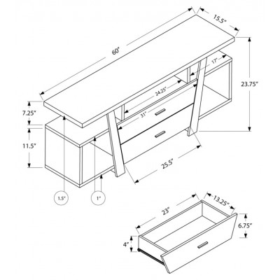 Meuble audio-video 60"L I2721