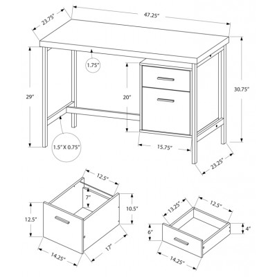 Bureau de travail 48"L I7150