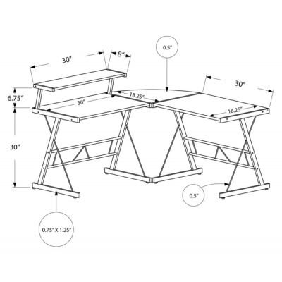 Bureau de travail en coin I7171