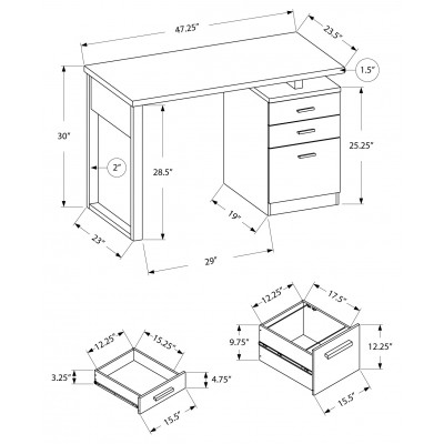 Bureau de travail (droit ou gauche) I7296
