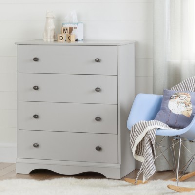 Commode 4 tiroirs Angel 10229 (Gris Clair)