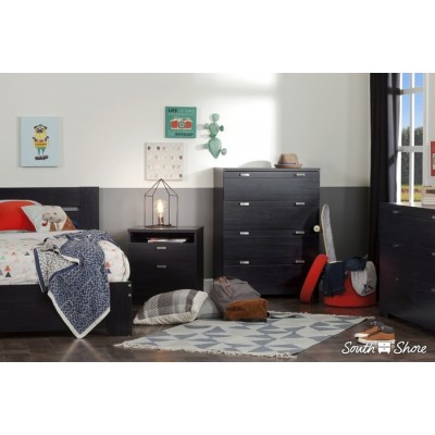 Commode 4 tiroirs Reevo (Onyx Noir) 10259