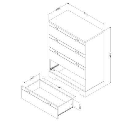 Commode 4 tiroirs Reevo (Onyx Noir) 10259