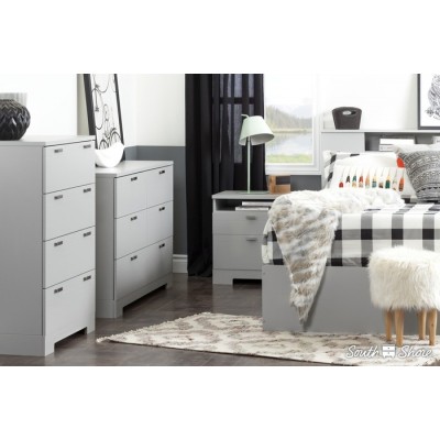 Commode 4 tiroirs Reevo (Gris clair) 10270