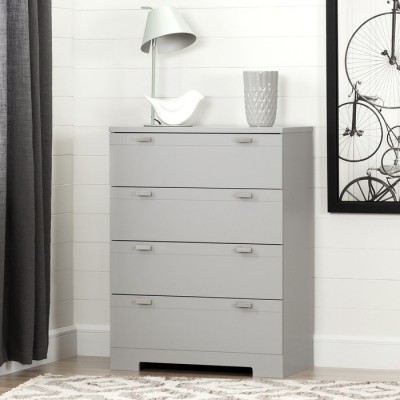 Commode 4 tiroirs Reevo (Gris clair) 10270