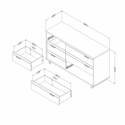 Bureau double Fynn 9067027 (Chêne rustique)