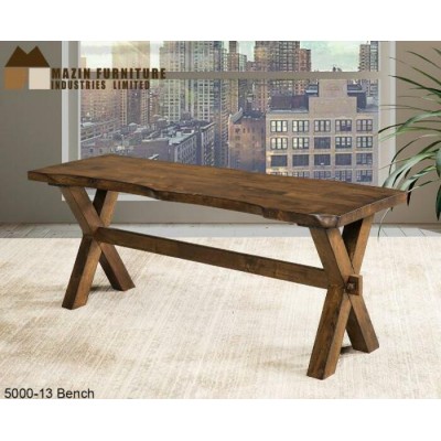 Ensemble table, quatre chaises et un banc Live Edge