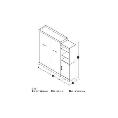 Lit Escamotable avec rangement Nébula Queen 90"
