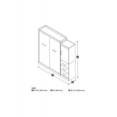 Lit Escamotable avec rangement Nébula Queen 90"