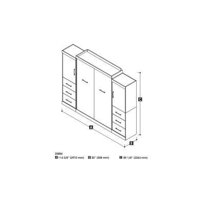 Lit Escamotable avec rangement Nébula Queen 115"