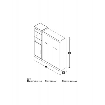 Lit Escamotable avec rangement Nébula Double 84"