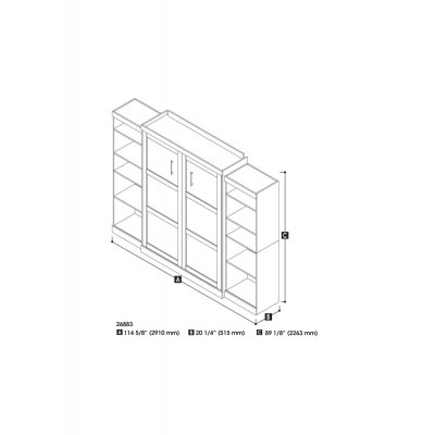Lit Escamotable avec rangement PUR Queen 115"