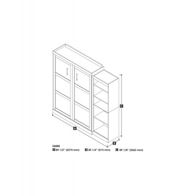 Lit Escamotable avec rangement PUR Queen 90"