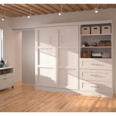 Lit Escamotable avec rangement PUR Double 95"