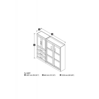 Lit Escamotable avec rangement PUR Double 95"